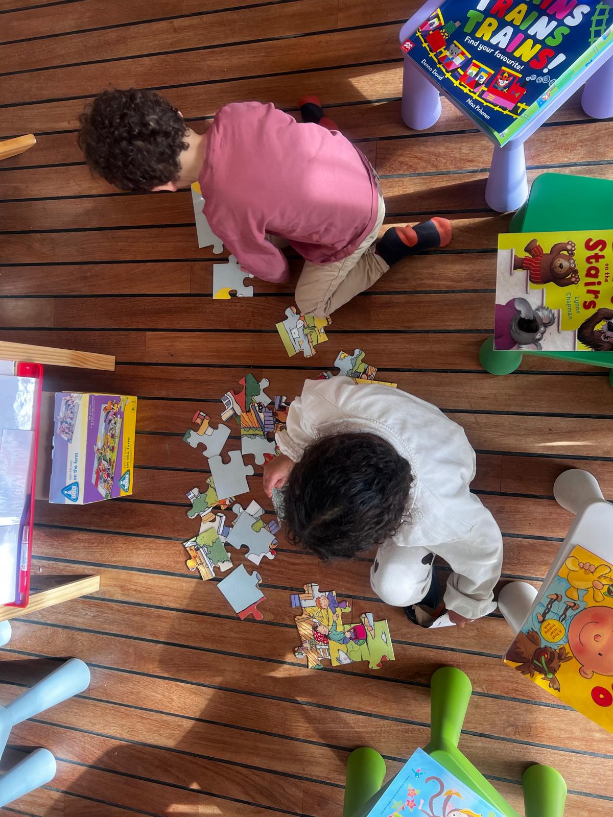 Enfants en plein apprentissage